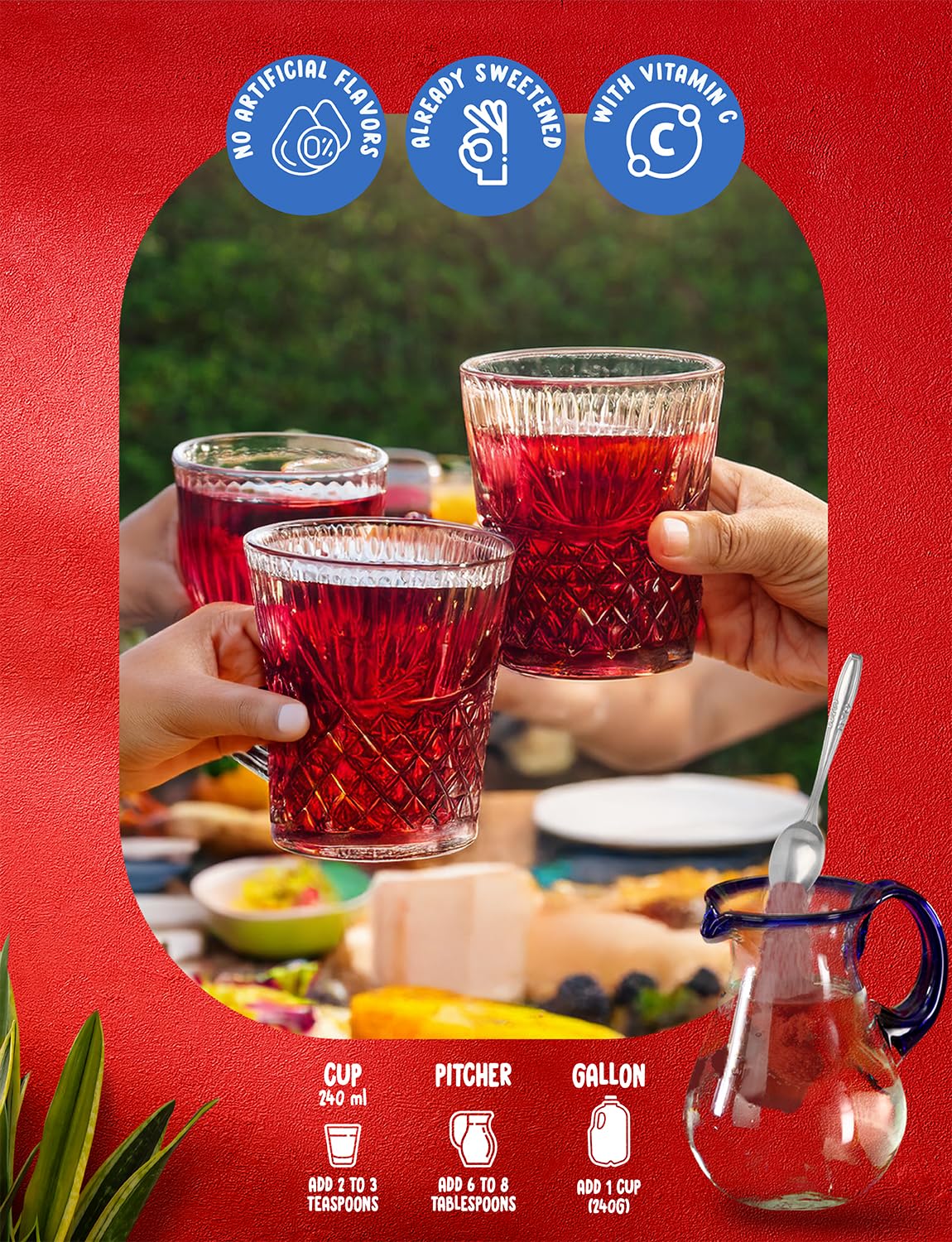 Klass Aguas Frescas prepared drink in glass showing vibrant color