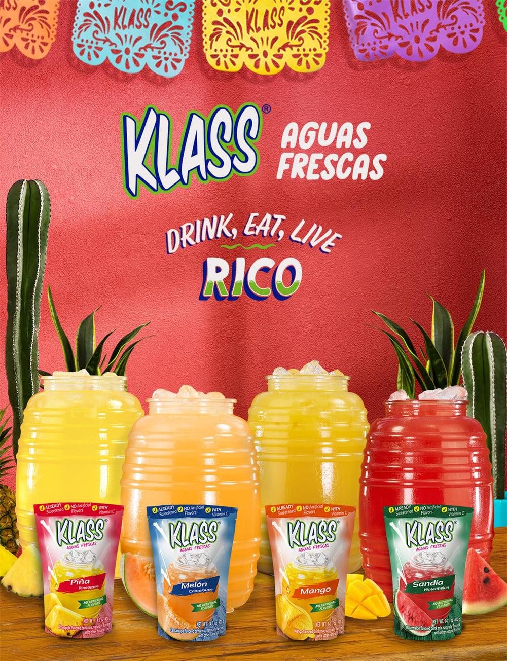 Klass Aguas Frescas resealable pouch enables multiple uses while keeping flavors fresh