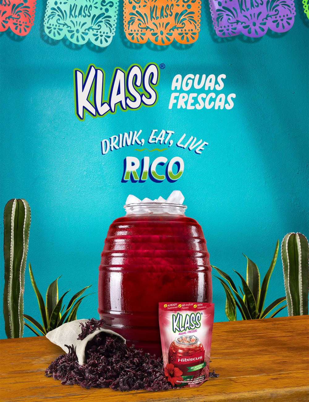 Klass Aguas Frescas resealable pouch keeps flavor fresh for later servings.