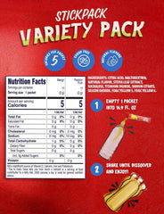 Klass Aguas Frescas watermelon flavor stick packet with a glass of water for refreshing hydration.