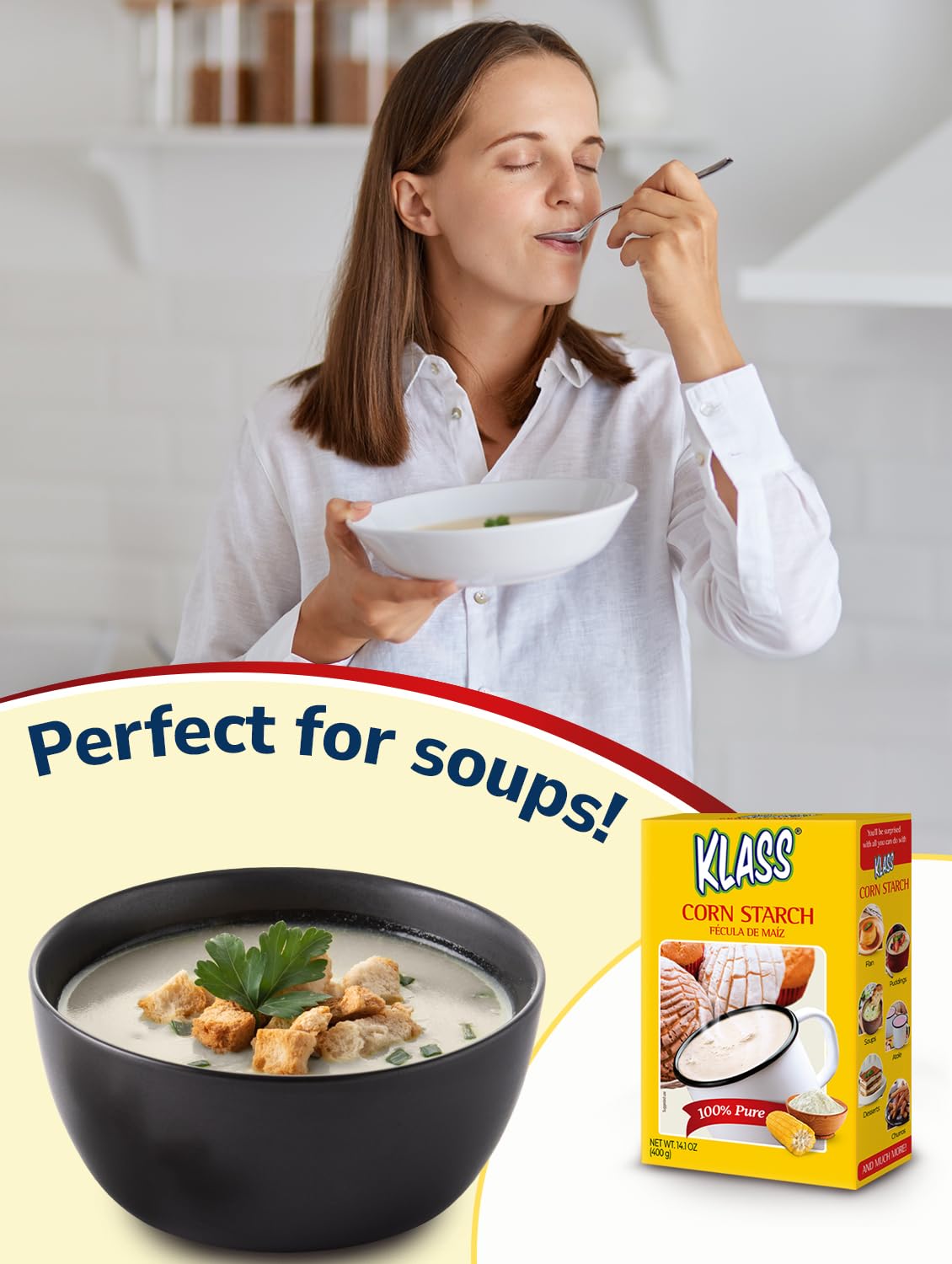Klass Corn Starch sauce-thickening helps create glossy sauces