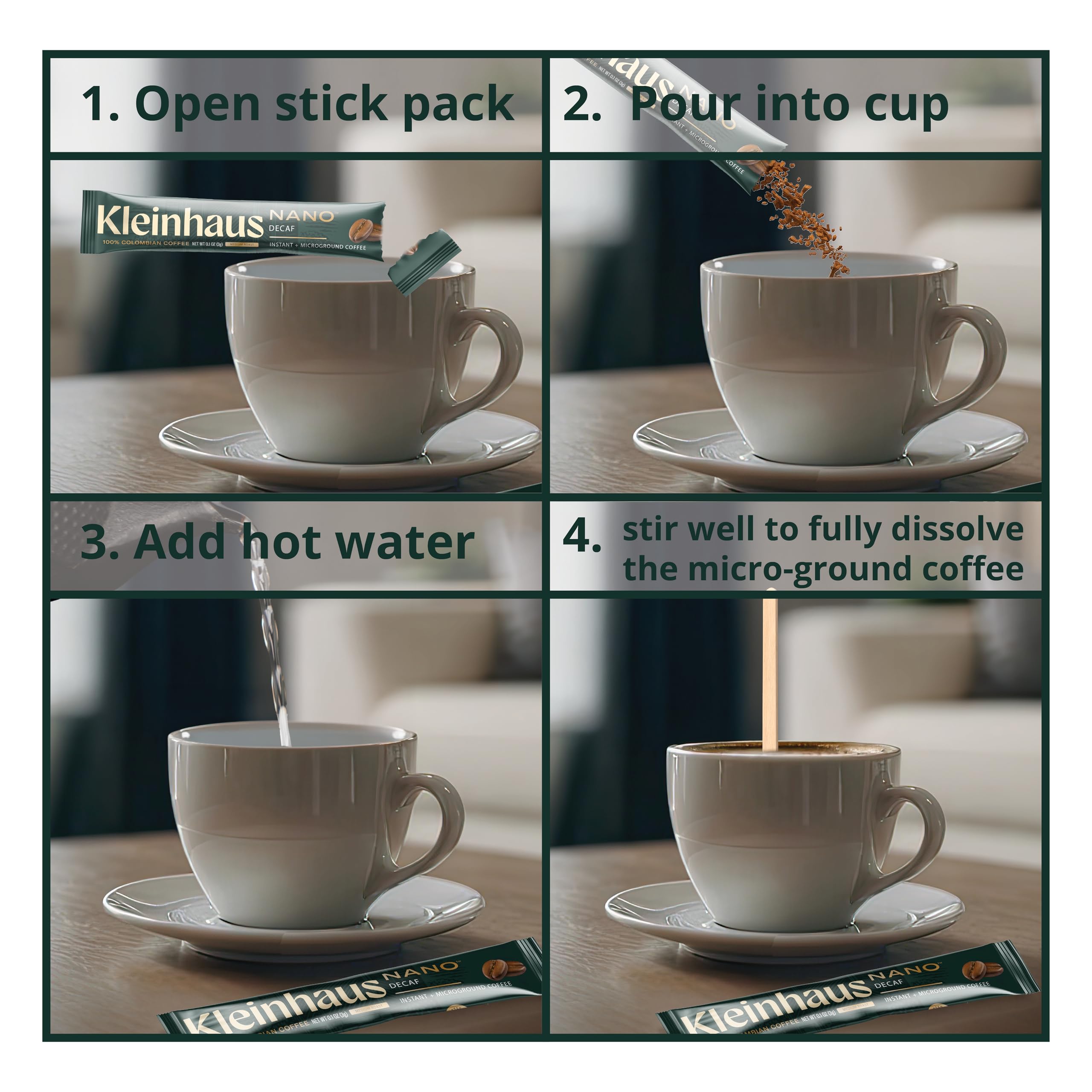 Kleinhaus Colombian Arabica provides a smooth, authentic flavor in every cup.