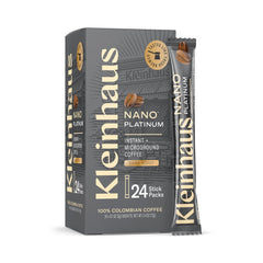 Kleinhaus Dark Roast Nano Instant Coffee Packets pack shot for quick premium coffee