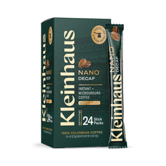 Kleinhaus Decaf Nano Instant Coffee with fresh aroma for on-the-go cups.