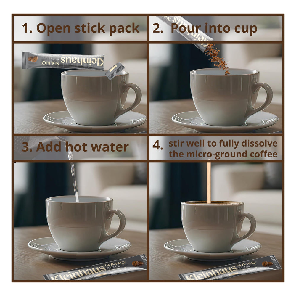 Kleinhaus Nano Instant Coffee cup ready for travel or desk