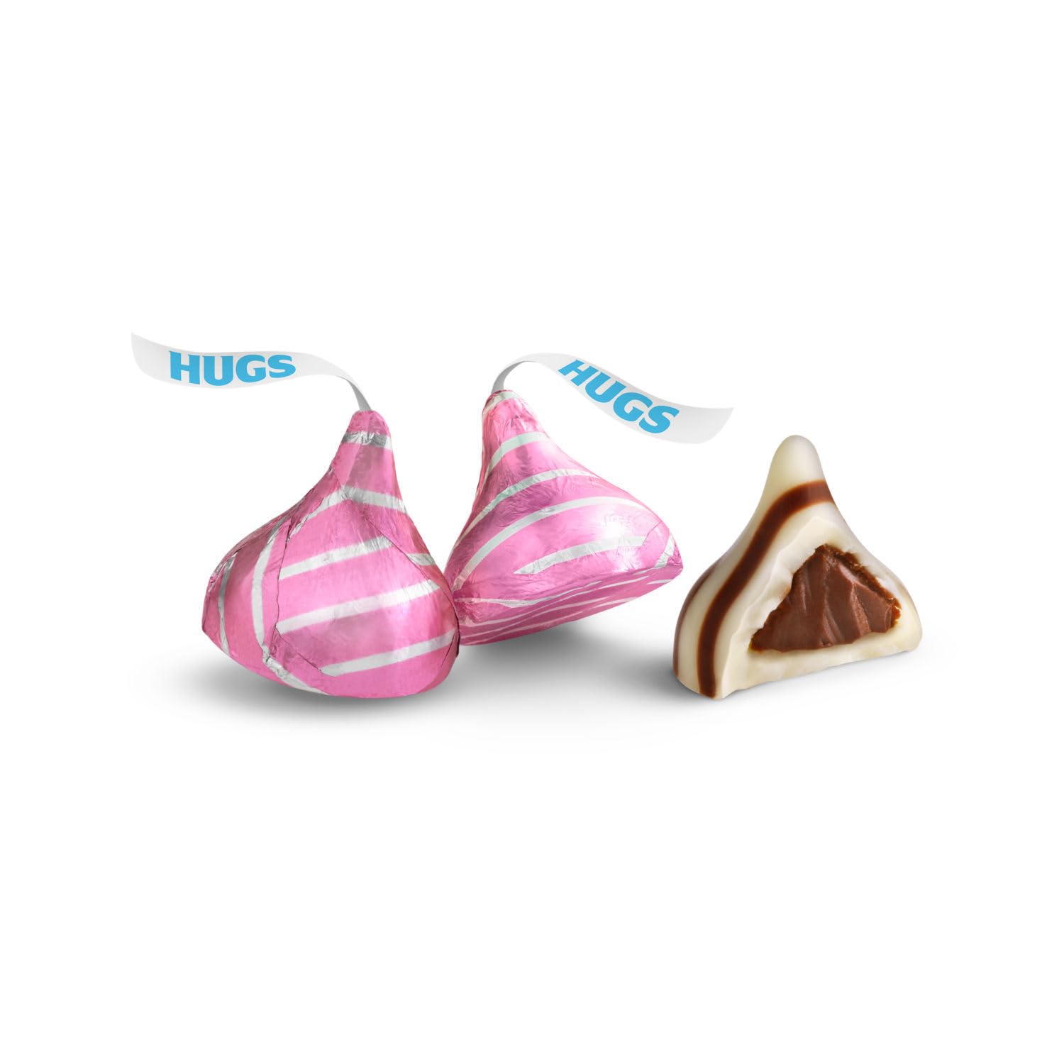 KLICKERS Hugs candies pink-silver foil, ideal for table display at events