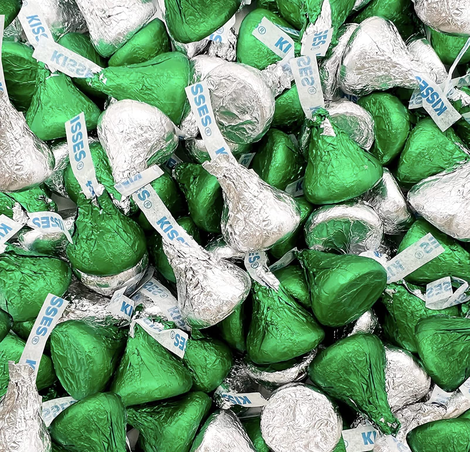 KLICKERS milk chocolate with green-silver foil wrappers, ready to share at gatherings