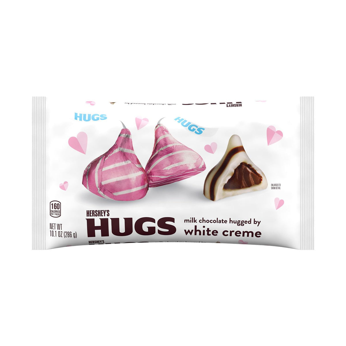 KLICKERS Milk Chocolate Hugged by White Creme bag front with festive wrappers for celebrations