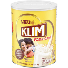 KLIM powdered milk tub on a kitchen shelf for versatile family use.