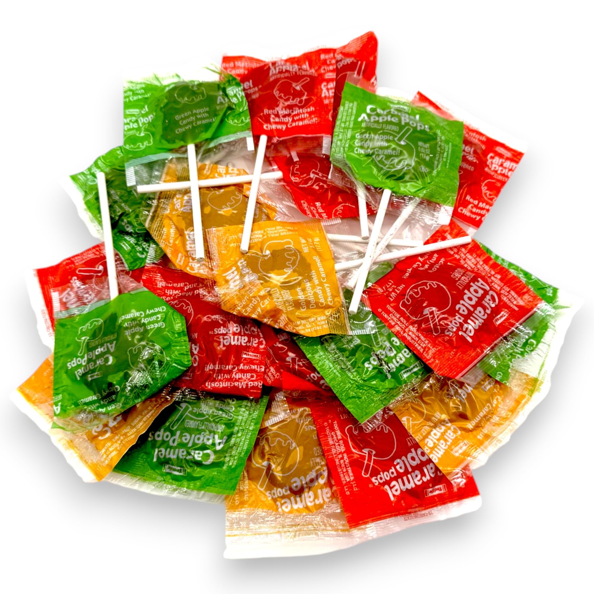 KLUB BULK caramel apple lollipops variety pack with three flavors for gifting