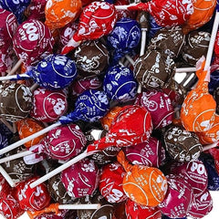 KLUB BULK cherry roll pops close-up, great for pinatas and festive treats.