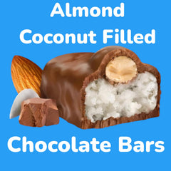 KLUB BULK almond coconut chocolate bar with crunch in every bite.