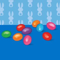 Close-up view of jelly beans texture showing vivid colors and chewy bite.