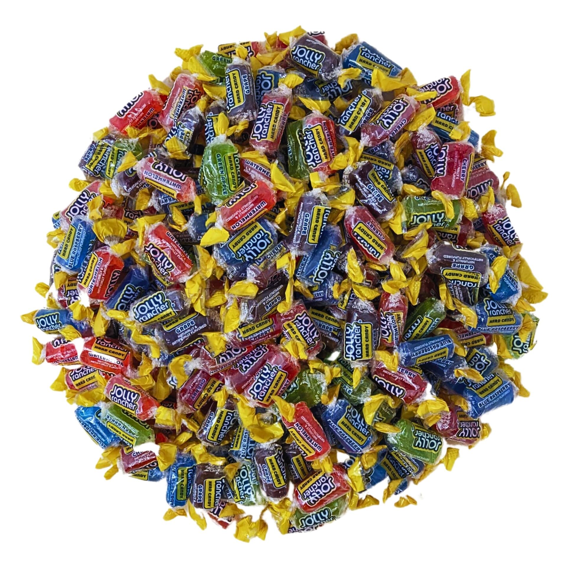 KLUB BULK Jolly Ranchers assortment bulk bag showing all five original flavors for family gatherings.