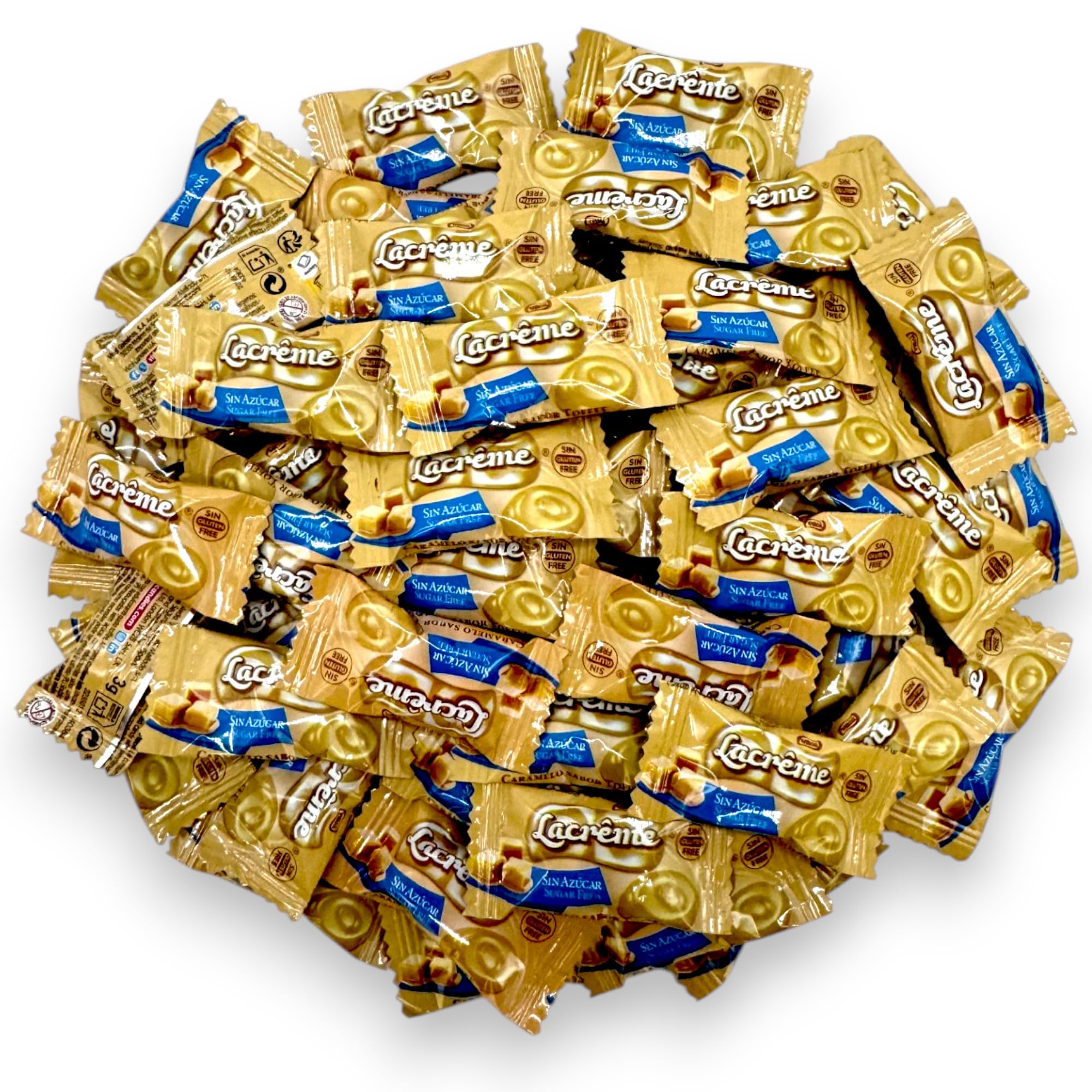 KLUB BULK La Creme sugar-free toffee pack showcases creamy caramel flavor for guilt-free snacking.