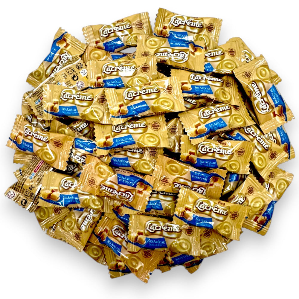 KLUB BULK La Creme sugar-free toffee pack showcases creamy caramel flavor for guilt-free snacking.