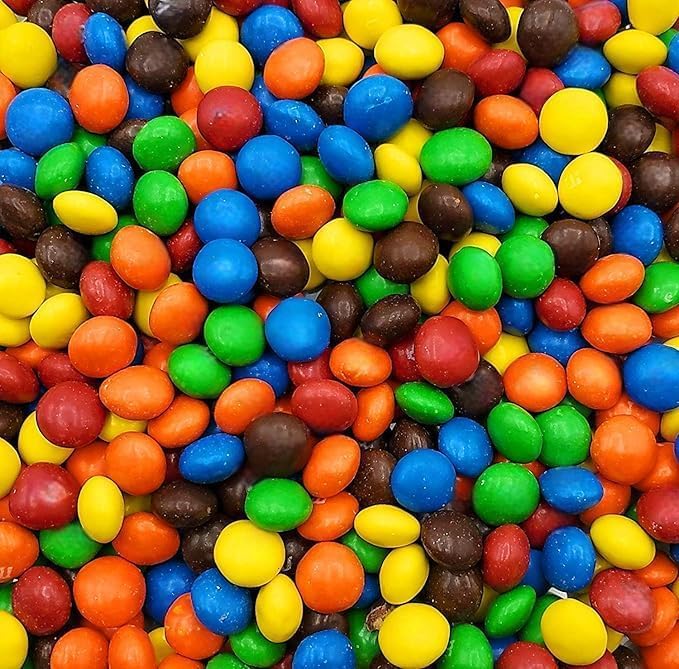 KLUB BULK MM Peanut Butter Chocolate colorful candy bites in bulk packaging for party snacking.