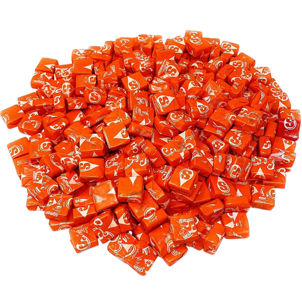 KLUB BULK orange str burst chewy candy bag-stand up shows resealable freshness.