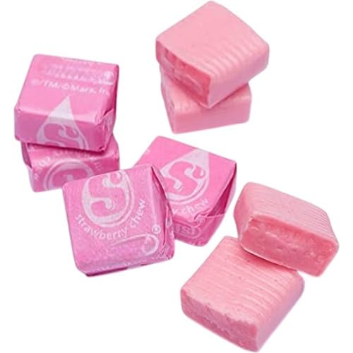 KLUB BULK Starburst Pink Strawberry candies close-up showing vibrant color, soft texture, and party-ready appeal.