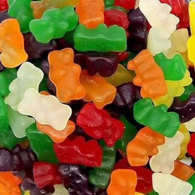 KLUB BULK sugar-free gummy bears in vibrant colors, a guilt-free snack option.