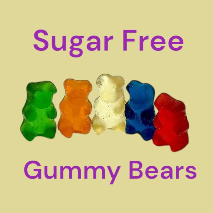 KLUB BULK sugar-free gummy bears party display bright colors.