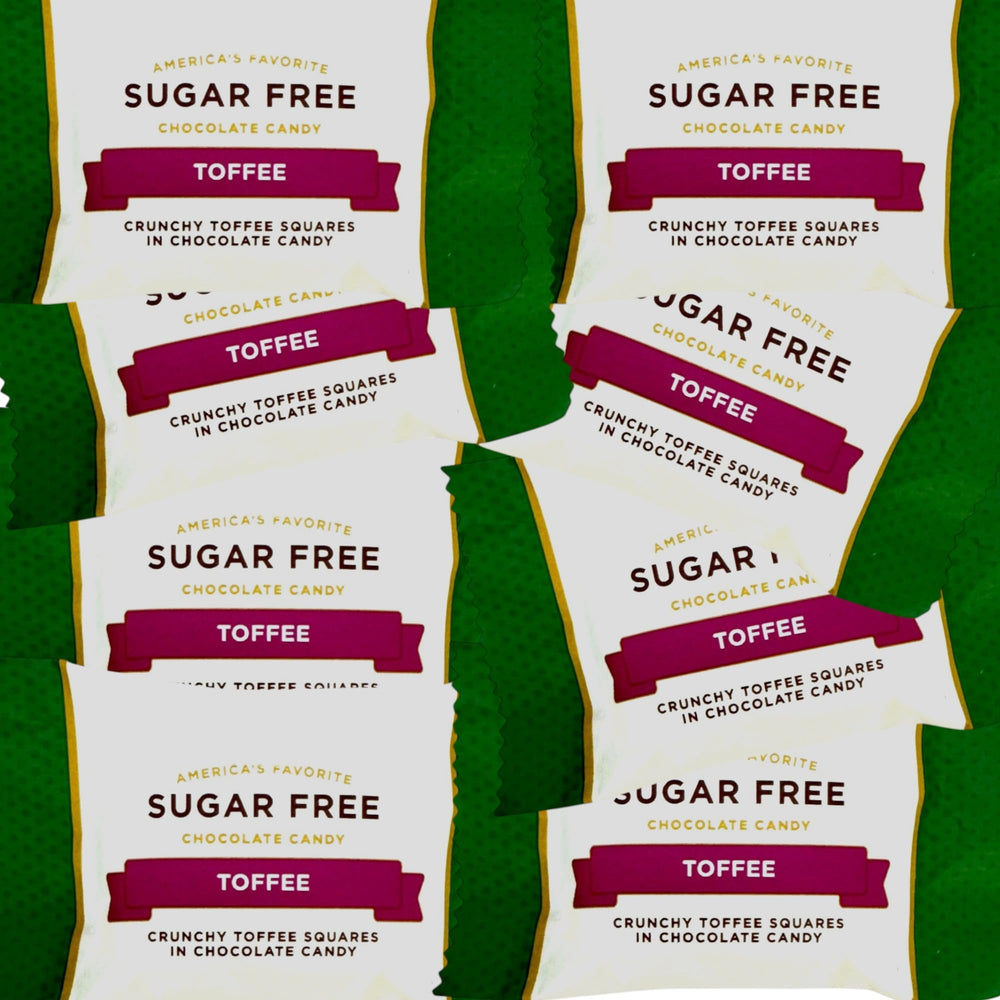 KLUB BULK sugar-free chocolate toffee delight 1lb packshot featuring glossy toffee and smooth chocolate coating
