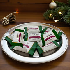 KLUB BULK sugar-free chocolate toffee delight 1lb pairing with coffee for a refined treat