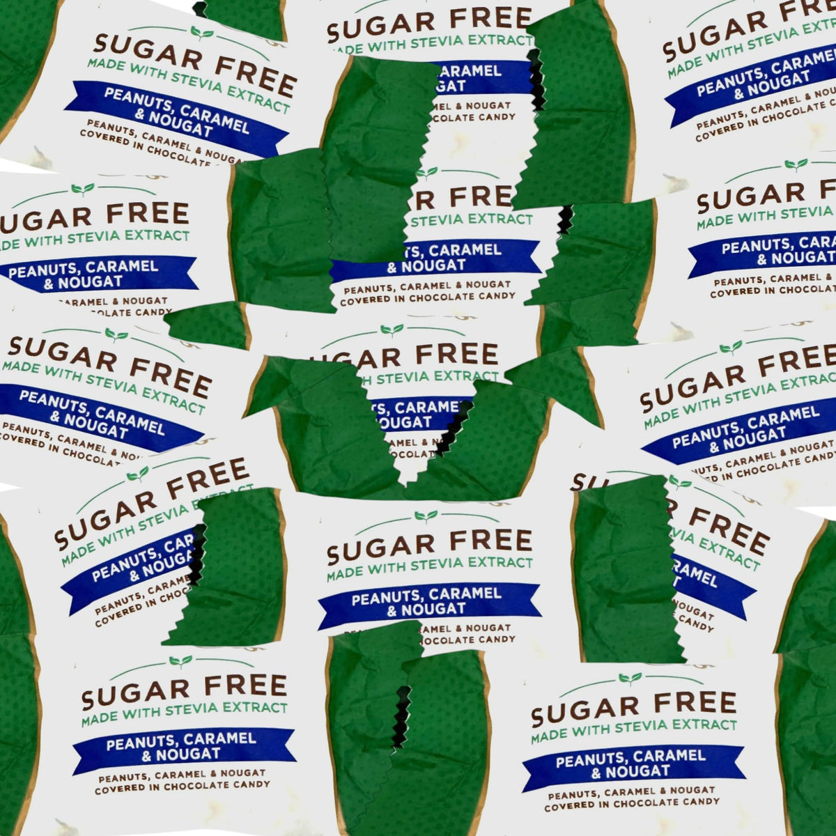 KLUB BULK sugar-free peanut caramel nougat 1lb bag, ideal for guilt-free snacking.