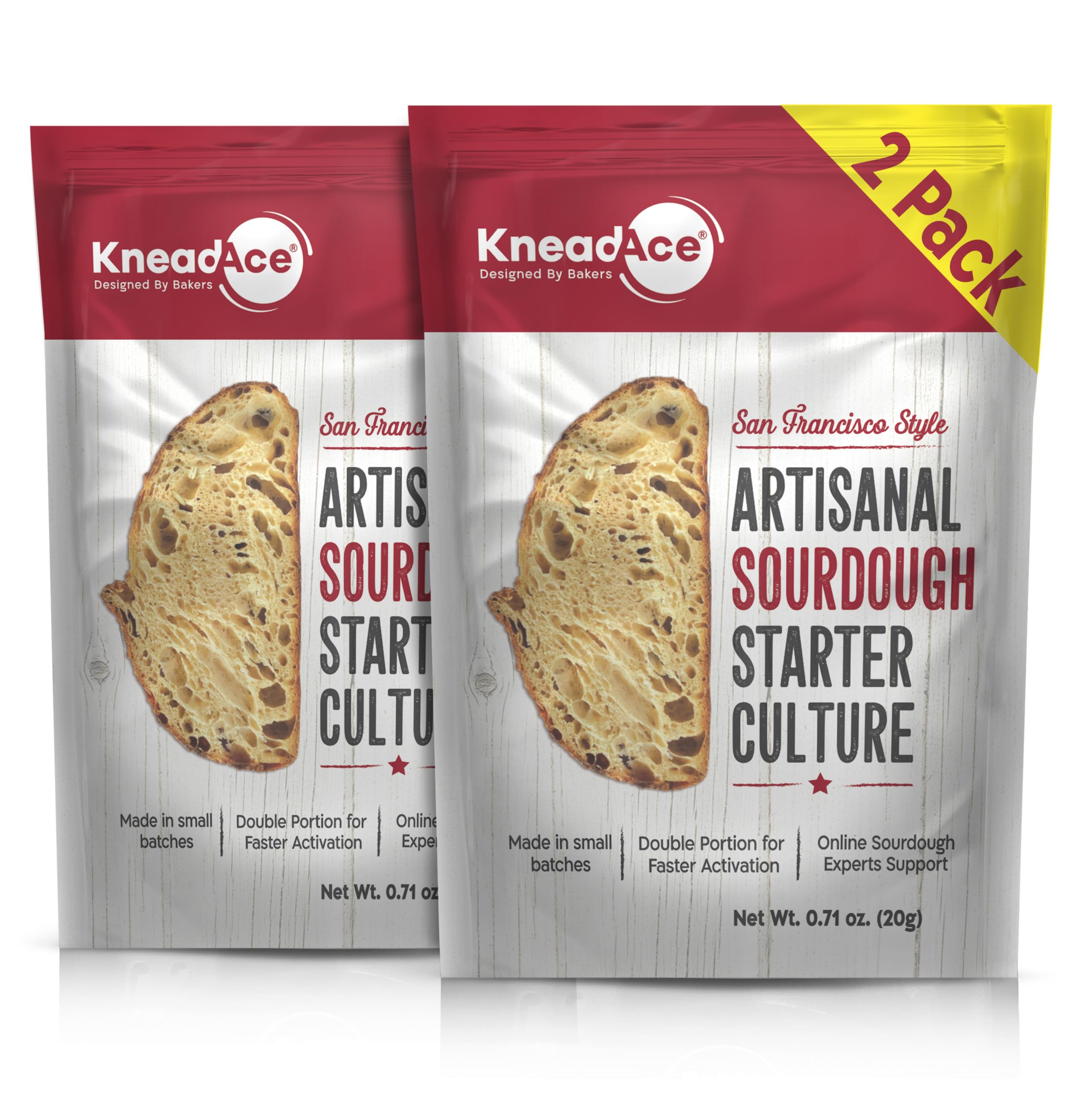 KneadAce sourdough starter dehydrated pack enables quick activation and rich flavor.