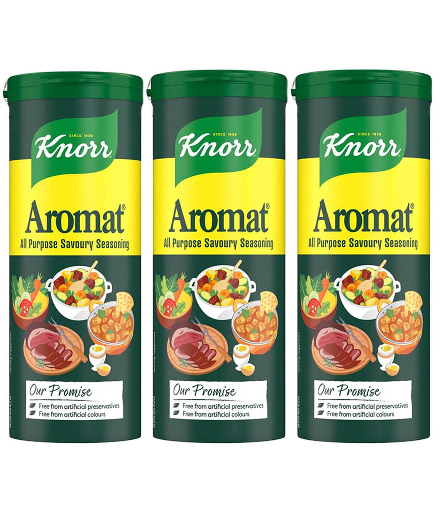 Knorr Aromat all purpose seasoning bottle ready to elevate savory meals.