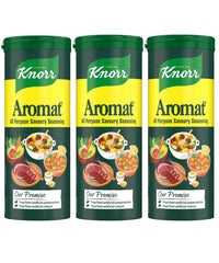 Knorr Aromat all purpose seasoning bottle ready to elevate savory meals.