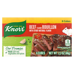 Knorr beef bouillon cube close-up showing textured surface for rich flavor