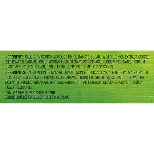 Knorr beef bouillon label shows packaging and ingredient highlights.
