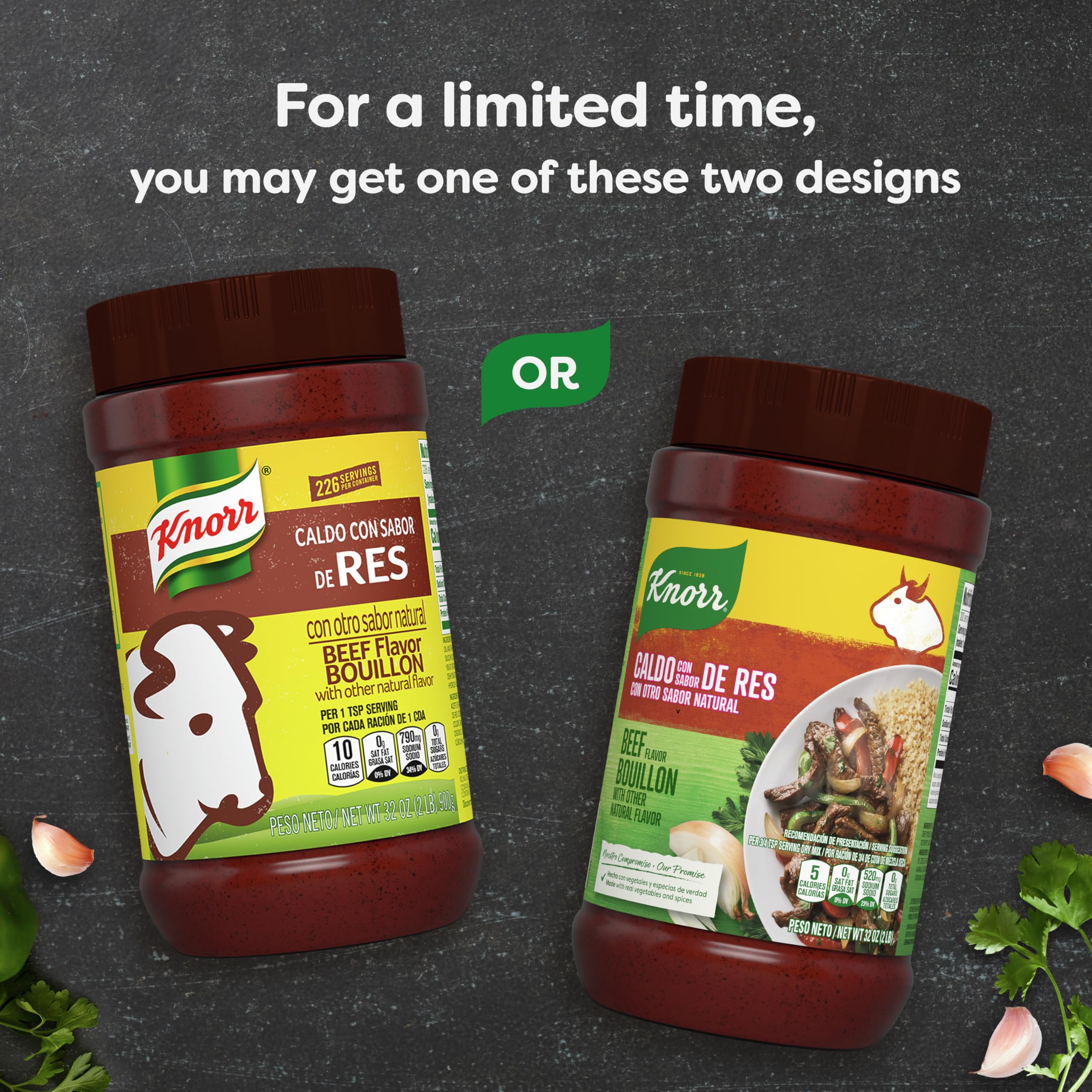 Knorr beef bouillon measuring-spoon ready to season soups and stews.