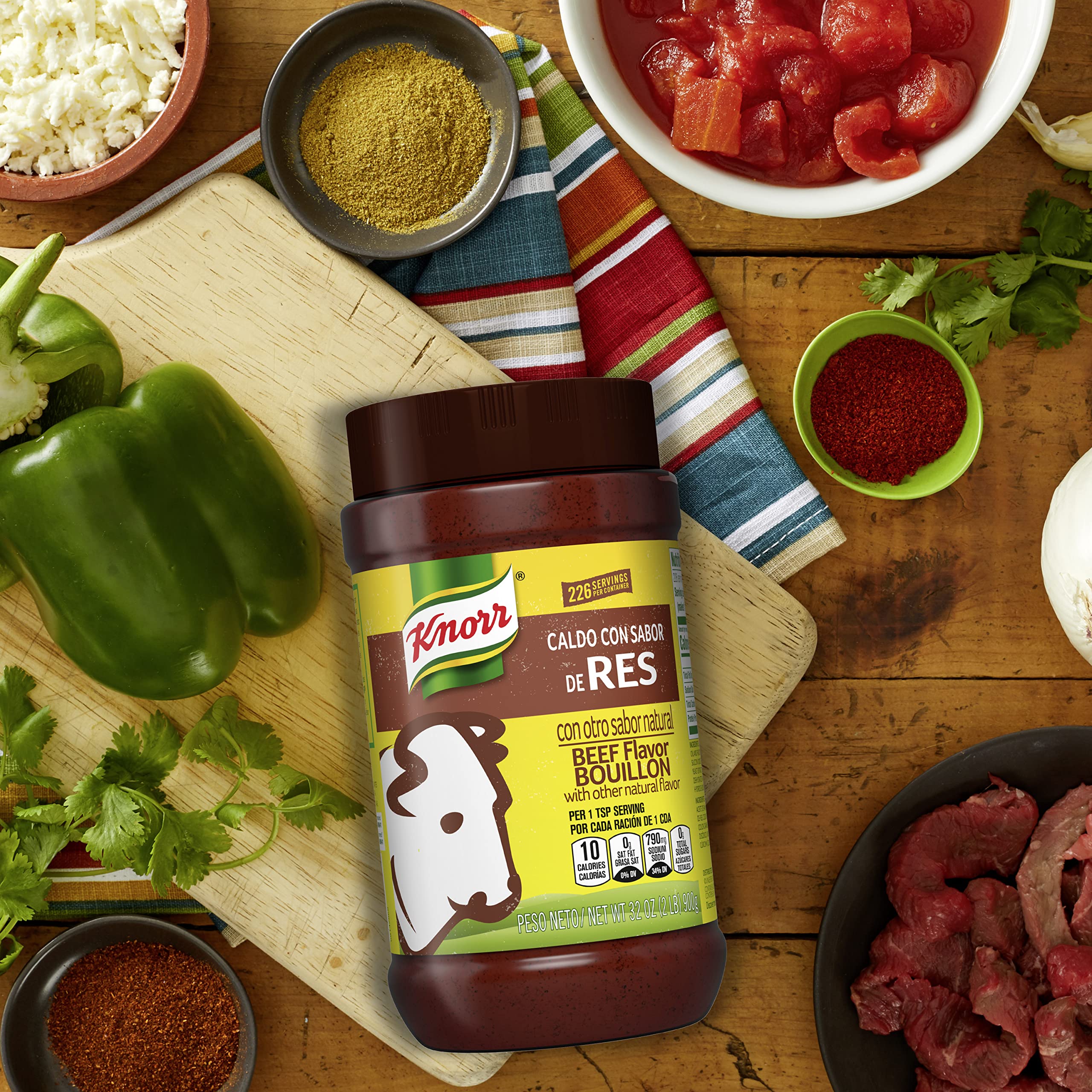 Knorr Bouillon label emphasizes natural flavors and no artificial additives.