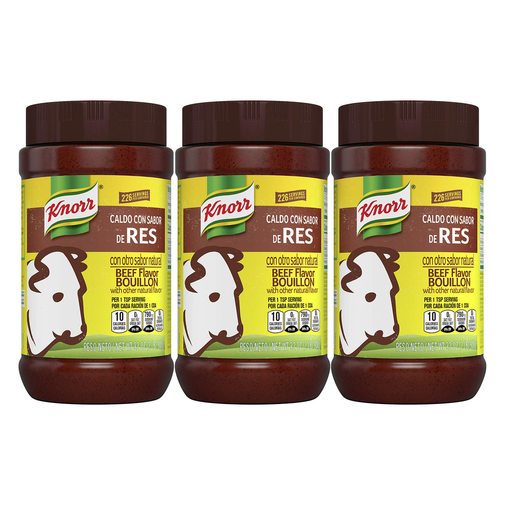 Knorr Beef Flavor Bouillon packaging, a convenient pantry staple for quick flavor.