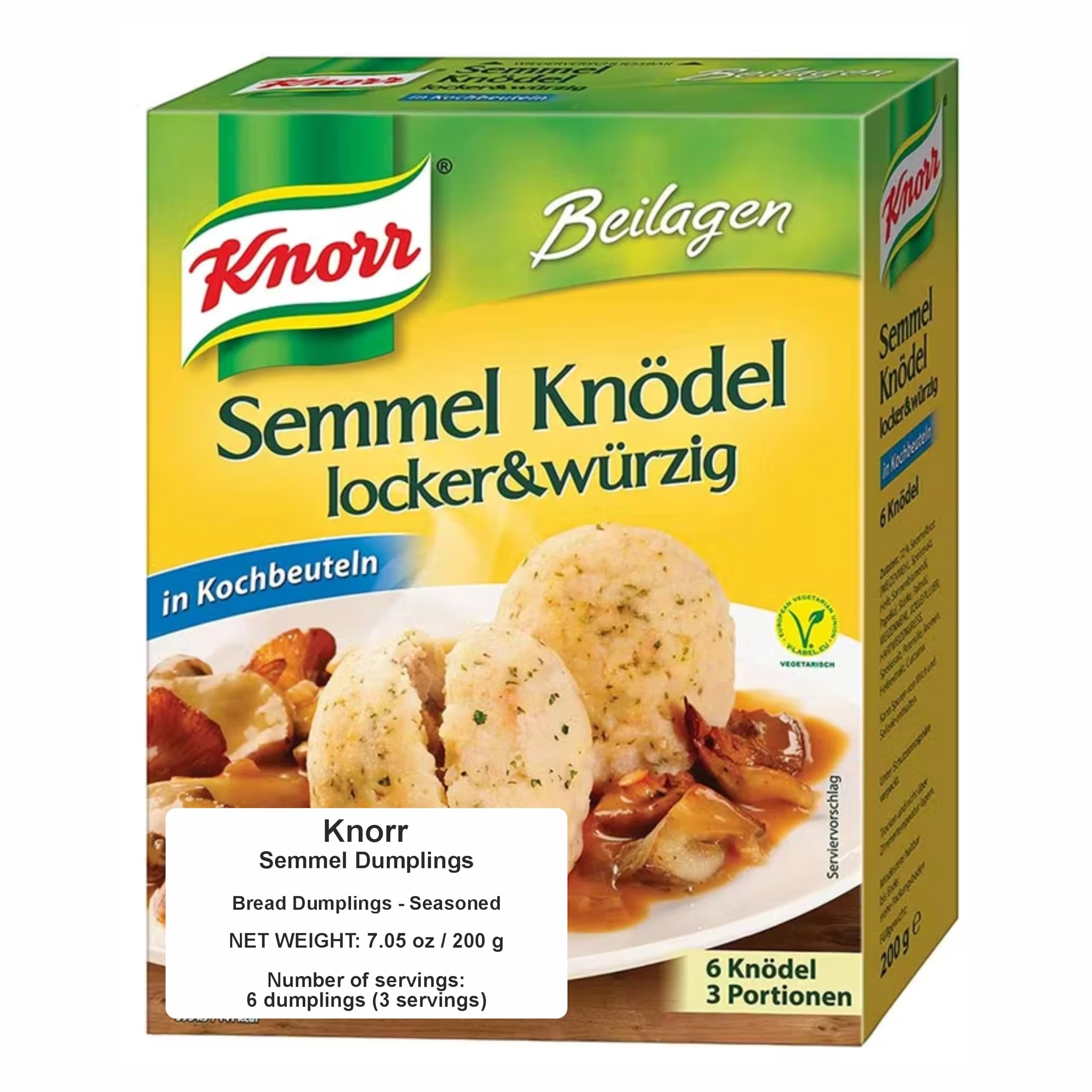 Knorr bread dumplings boiling in water for fast dinner