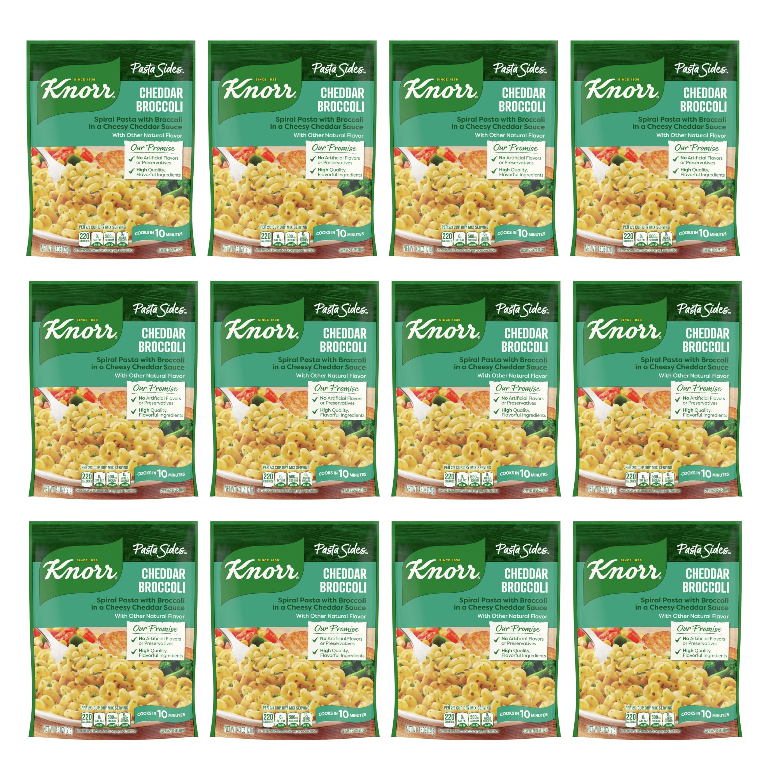Knorr Cheddar Broccoli Pasta cook scene, seven-minute meal base.