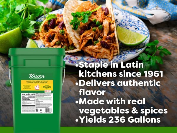 Knorr Chicken Bouillon base – shelf-stable product for convenient stock and marinades.
