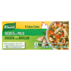 Knorr Chicken Bouillon Cubes front view showcases packaging and ready flavor boost.