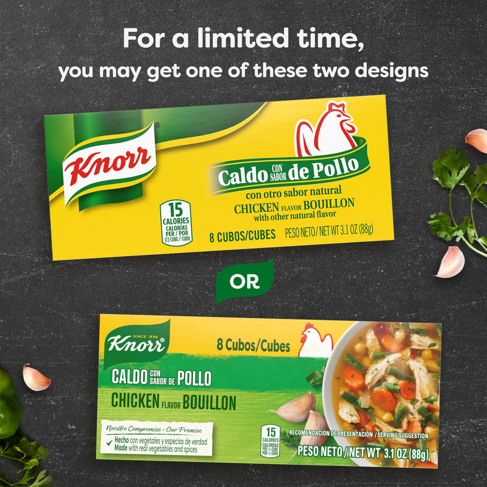 Knorr Chicken Bouillon Cubes ready to simmer sauces and rice.