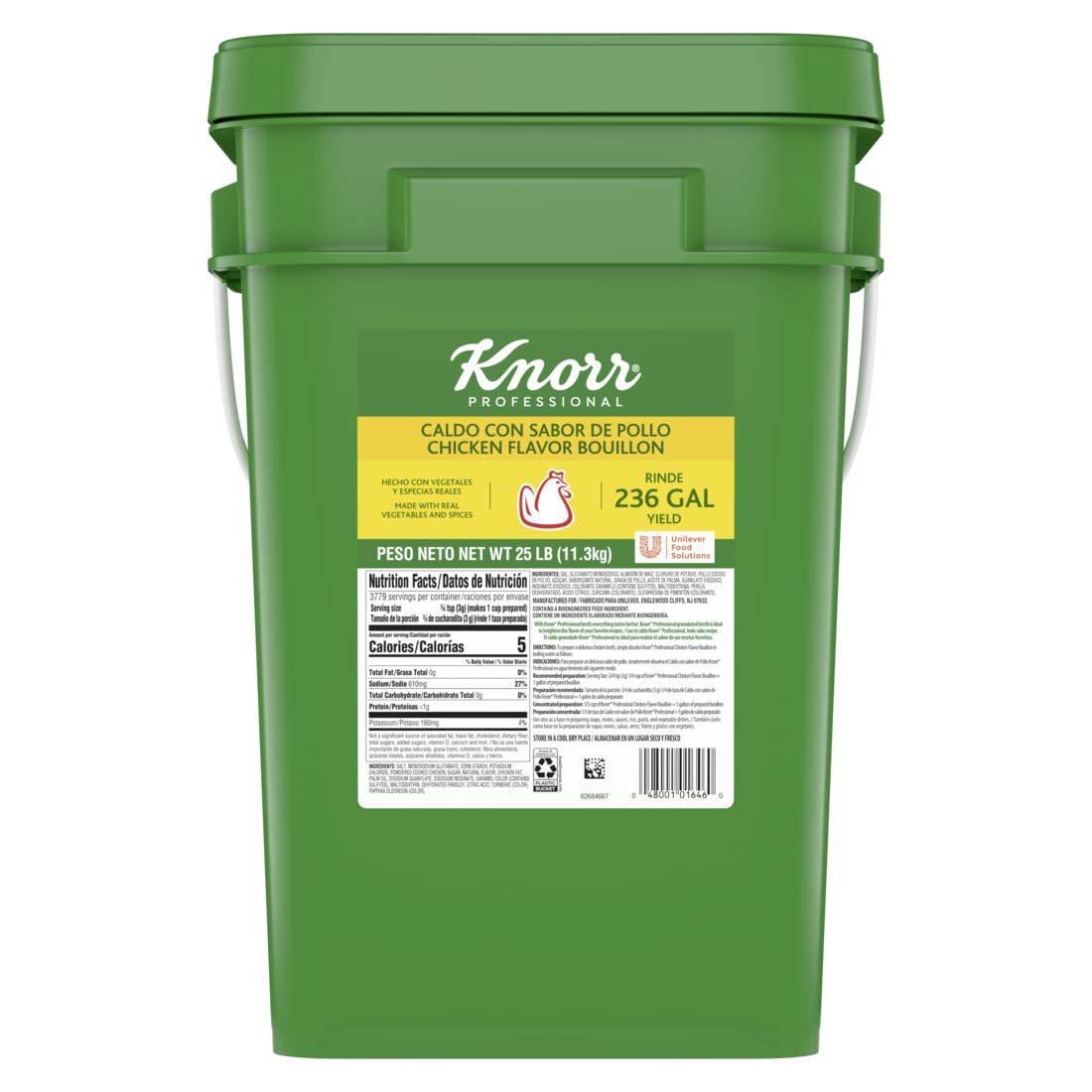 Knorr Chicken Bouillon granulated base – hero shot of powder dissolving for quick, savory stock.