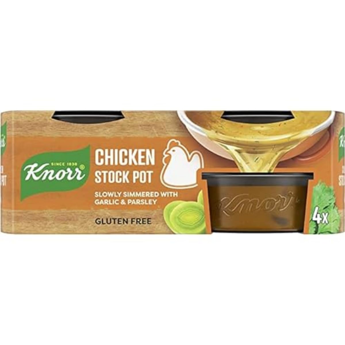 Knorr Chicken Stock Gel Pot 8-pack front view for quick cooking