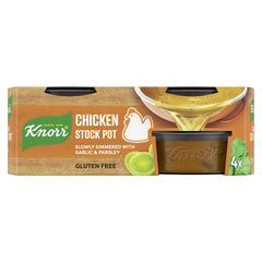 Knorr gel pot poured into simmering soup for depth