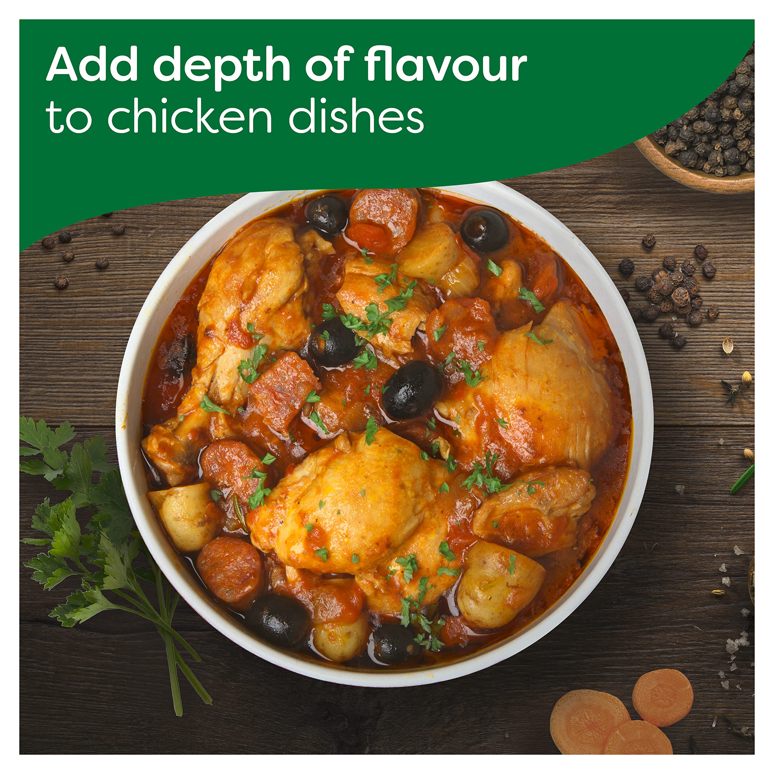 Knorr chicken stock gel texture close-up with aroma