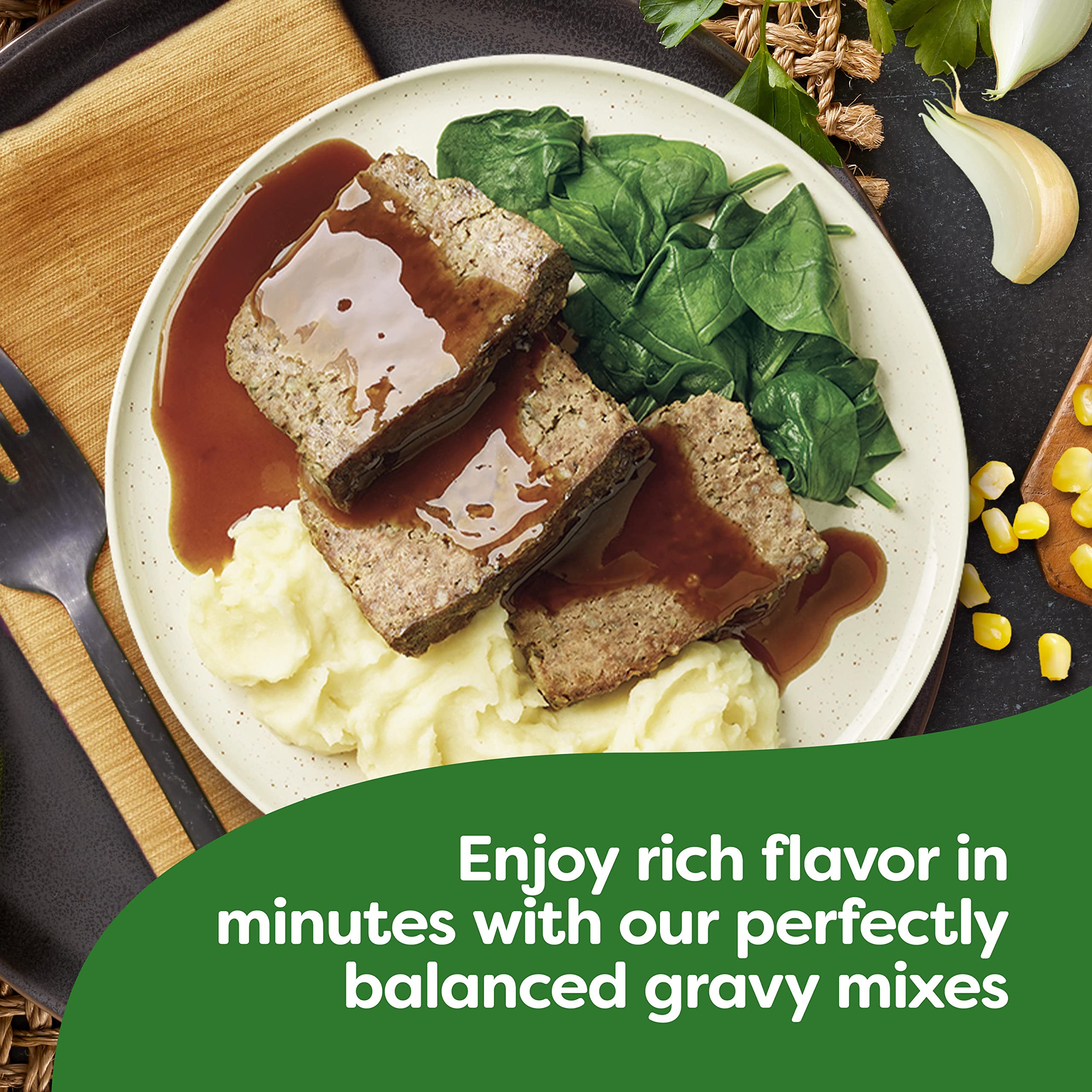 Knorr Classic Brown Gravy infused with herbs and spices for familiar flavor