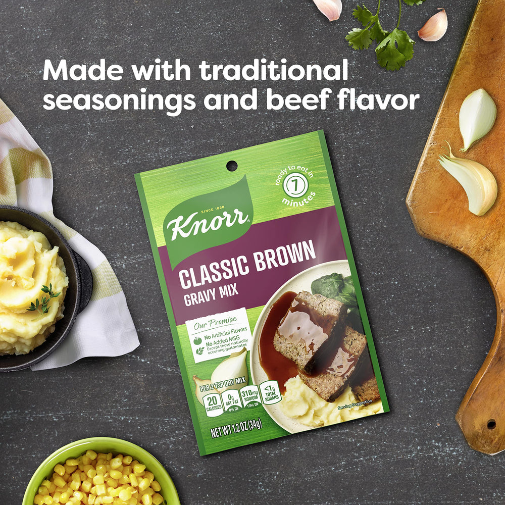 Knorr Classic Brown Gravy simmering on the stove in seven minutes