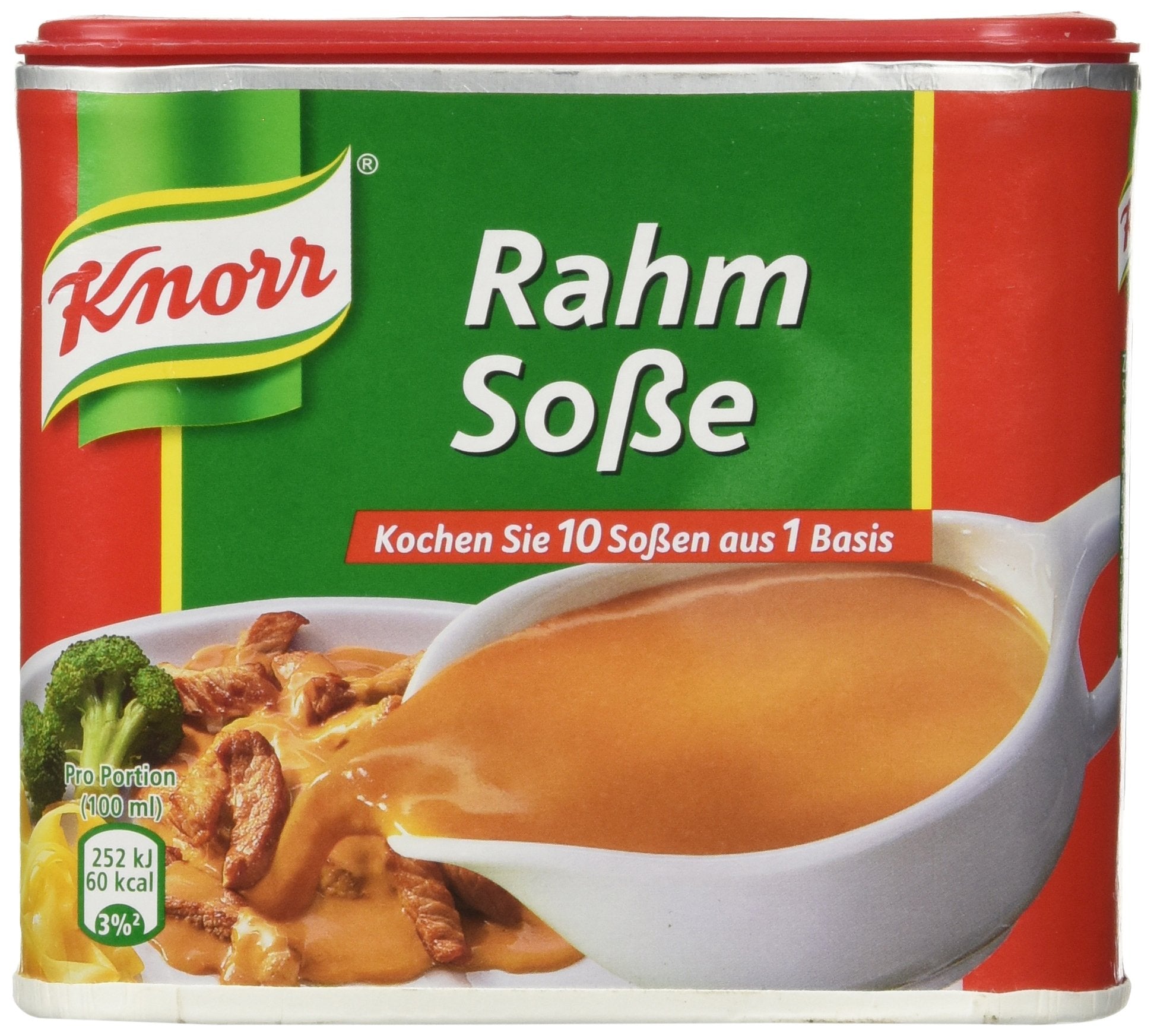 Knorr Creamy Gravy for Meat bottle pouring with velvety sauce to enhance meat dishes
