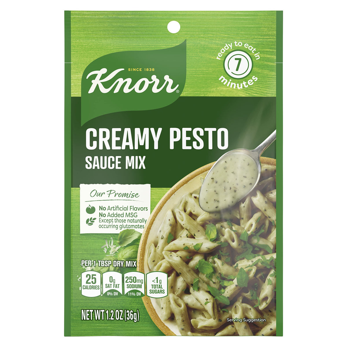 Knorr Creamy Pesto sauce pour over pasta for weeknight dinner
