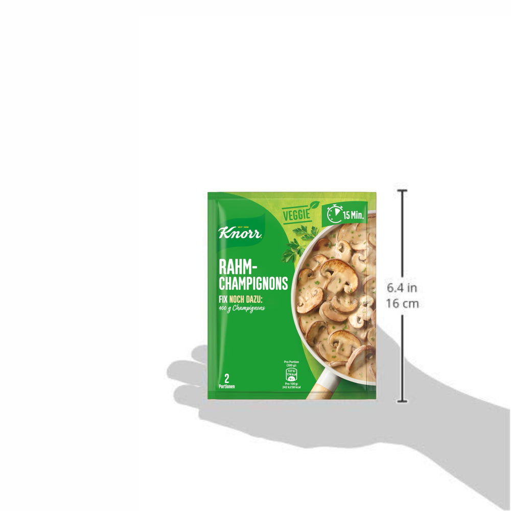 Knorr Fix Creamy Mushrooms serving idea with chicken and vegetables.